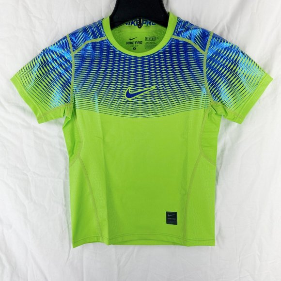 Nike Other - Nike Pro Dri-Fit Boys Neon Yellow Green Fitted Training T-Shirt Size S